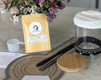 100-Year-Old Alaskan Sourdough Starter Kit: Glass Jar & Baking Tools
