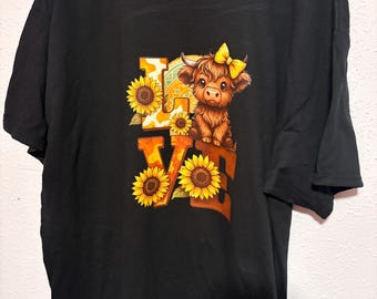 Love Sunflower Cow Shirt