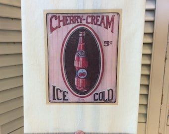 Cherry Cream kitchen towel Vintage style Retro Farmhouse ECS RDT FVGteam