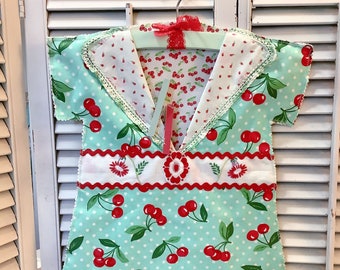 Retro Cherries Clothes pin bag Dress style Vintage retro style Farmhouse decor