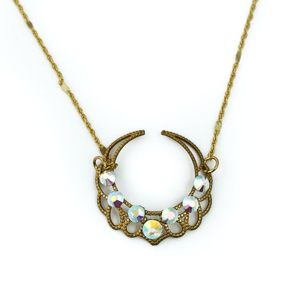 Small Gold Crescent Moon Circlet