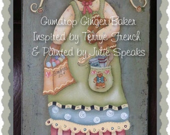 Primitive E-Pattern Angel Ginger Cinnamon Baker Painting With Friends Terrye French Christmas Candy