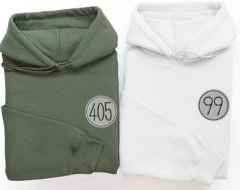 Embroidered Matching 405 & 99 Hoodies/Sweatshirts/T-shirts, Couples Matching Hoodie, Couple T-shirt Set, Matching Gifts, Couple Gift, Anime