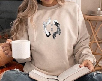 Anime Sweatshirt, Anime Crewneck, Anime Sweater, Anime Shirt, Anime Hoodie, Betta Fish, Anime Gift, Ying Yang, Gift for Her, Gift for Him