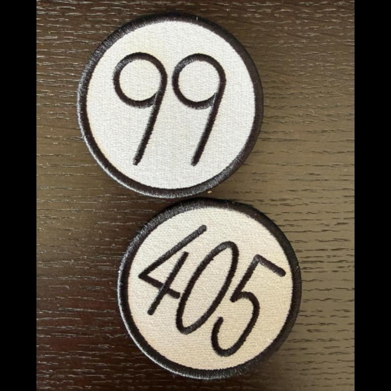Embroidered 405 & 99 Patches, 405 Patch, 99 Patch, 404 Patch, 44