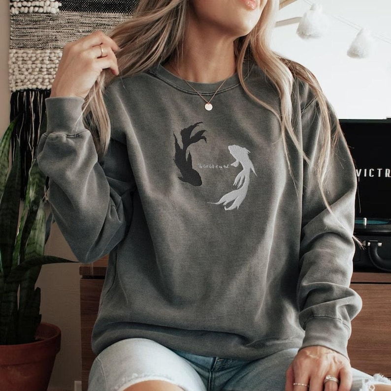 The Lost Half Of My Soul Embroidered Anime Sweatshirt Anime Crewneck Anime Sweater Anime Shirt Anime Hoodie Betta Fish Anime Gift Gift for Her Gift for Him Boyfriend Gift Girlfriend Gift