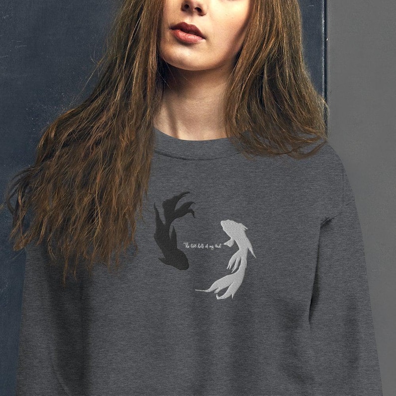 The Lost Half Of My Soul Embroidered Anime Sweatshirt Anime Crewneck Anime Sweater Anime Shirt Anime Hoodie Betta Fish Anime Gift Gift for Her Gift for Him Boyfriend Gift Girlfriend Gift