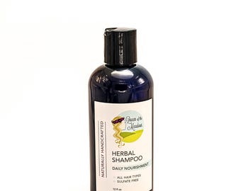 Herbal Shampoo, Organic Plant-Based Cleansing, 12 fl oz