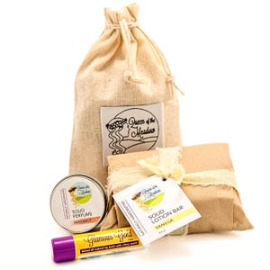 Gift Set Lotion Bar, holiday gift, Christmas gift, unique gift, eco-friendly gift, body care gift, lotion bar, lip balm, perfume