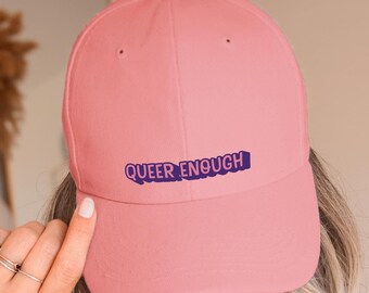 Queer Enough Embroidery Baseball Cap LGBTQIA+gift Diversity Inclusion You Are Enough Queer Pride Self Loving Gift Embroidable Hat You Matter