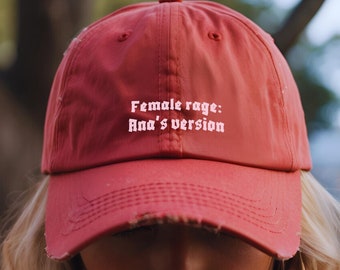 Female Rage Taylor Version Customizable Name Distressed Cap Streetstyle Vintage Custom Cap Feminist Gifts Swifty Gift Idea Low Profile Hat