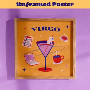 Maagd cadeau sterrenbeelden bar kar decor astrologie muur decor retro poster trendy sterrenbeeld poster begaafd verjaardagscadeau astrologie sterrenbeeld