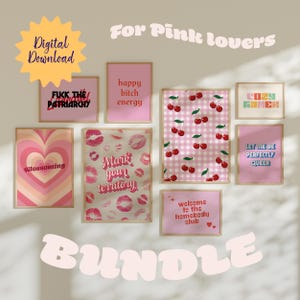 Aesthetic Posters Pink Downloadable Wall Art Bundle Cute Pink Wall Art Aesthetic Printable Bundle Pink Wall Art Preppy Aesthetic Pinkposters
