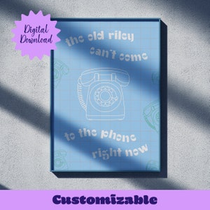 The Old Taylor Custom Wall Print Song Lyrics Dopamine Decor Swift Wall Art Swift Printable Customizable LightBlue Retro Art Print Poster
