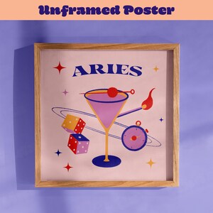 Baran Plakat Zodiacsigns Astrologia Plakat Zodiak Dekoracyjny Plakat Estetyczna Sztuka Ścienna Znaki Zodiaku Gwiazdy Baran Zodiacsign Pokoje w Akademiku Dekoracje