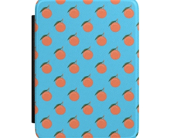 Funda naranja para Kindle / Cubierta para Kindle con estampado cítrico / Funda para Kindle con estampado de frutas veraniegas / Funda azul y naranja para lector electrónico / Lindo regalo para lectores