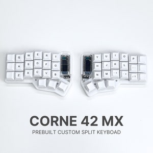 KeebMaker Corne 42 MX Prebuilt Keyboard - Customizable, Portable, and Stylish 40% Mechanical Split Keyboard