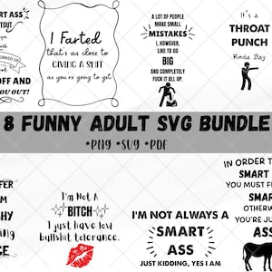 Pacchetto SVG umorismo per adulti, pacchetto SVG divertente, pacchetto SVG sarcastico