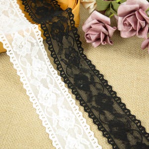 Ruban Dentelle Noire Coton 1,2 Cm X 13,7 M - Motif Floral Vintage, Pour Couture, Décoration Mariage, DIY, Emballage Cadeau