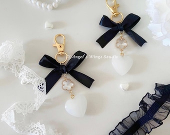 Ethereal Elegance Coquette Handmade Keychain | Gold Purse Accessory