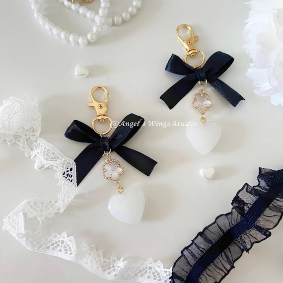 Ethereal Elegance Coquette Handmade Keychain | Gold Purse Accessory