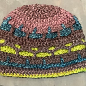 Rosa grau und Türkis Lime Ombré Overlay häkeln Winterhut | Etsy