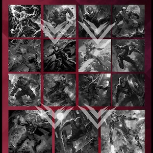 27 personnages de bandes dessinées (DC/Marvel) - Pour la gravure sur ardoise sur bois, ardoise, etc.