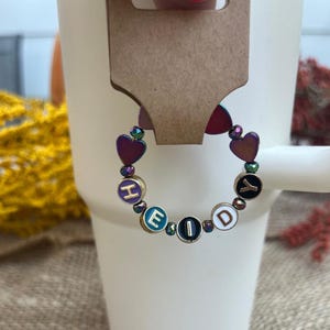 Black Chroma Stanley Tumbler Name Accessory | Custom Cup Charm | Personalized Tumbler Gift | Customizable Stanley Tumbler Charm