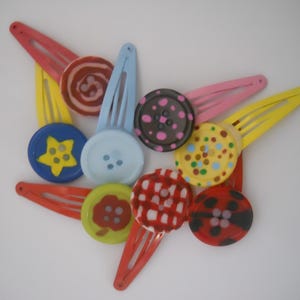 Button Hair Clips