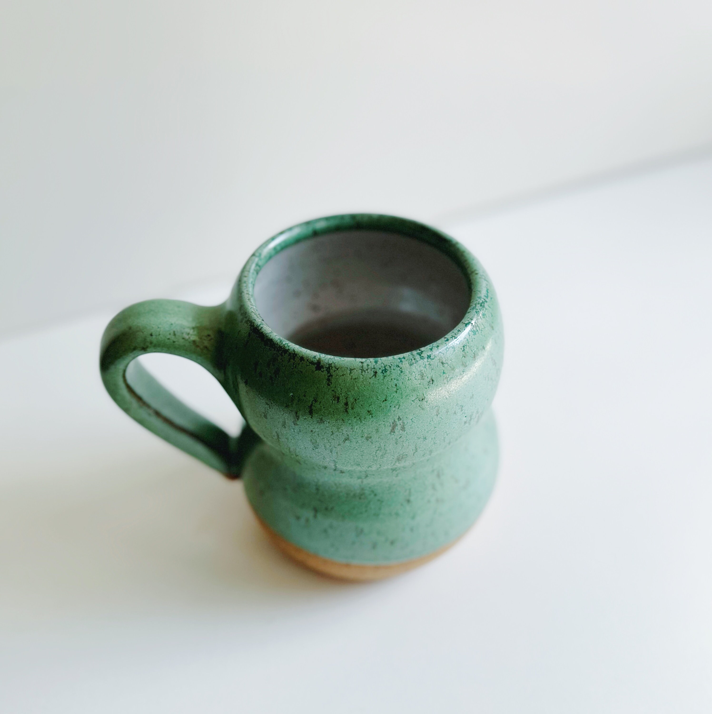 Ceramic Sea Glass Green Bubble Mug, Wheel Thrown Green Coffee Cup ...