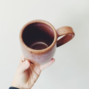 Rusty Rose Cloud Coffee Mug, pink coffee cup pottery mug red mug ceramic mug image 3