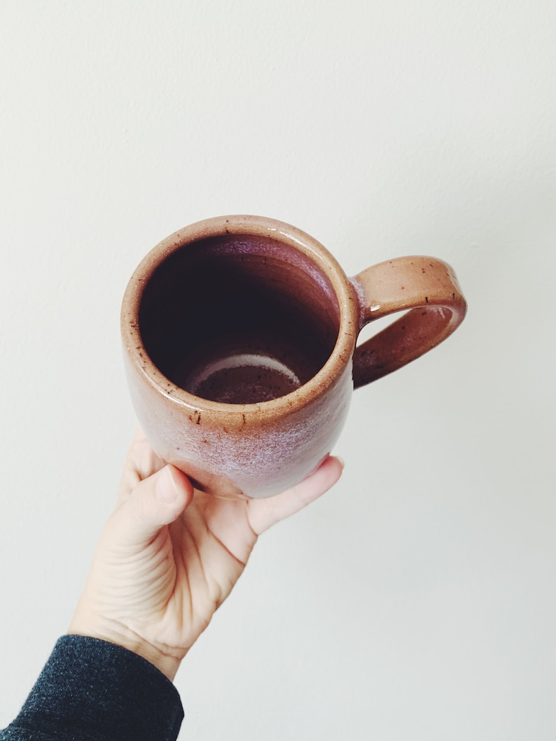 Rusty Rose Cloud Coffee Mug, pink coffee cup pottery mug red mug ceramic mug image 3