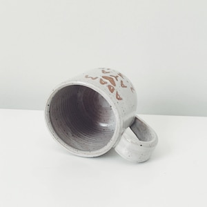 Wedding coffee mug custom white speckled mug ceramic mug with wedding date, white pottery mug bride groom gift personalized coffee cup image 4