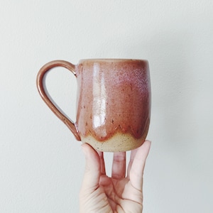 Rusty Rose Cloud Coffee Mug, pink coffee cup pottery mug red mug ceramic mug image 1