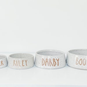 PREORDER: Customized Dog Bowl, white ceramic dog bowl, personalized pet bowl custom dog name pottery bowl ceramic pet bowl the Lulu bird image 10