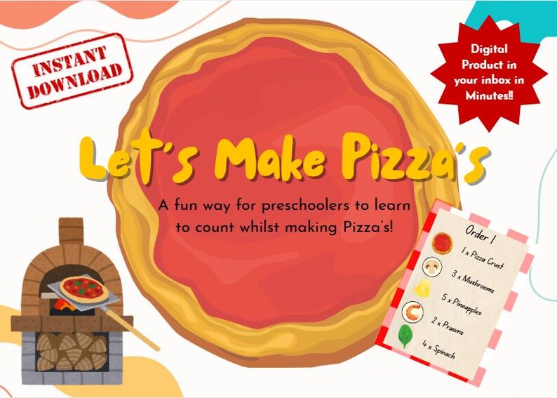 Build a Pizza Printable Game for Preschool, Prek &amp; Kindergarten Healthy ...