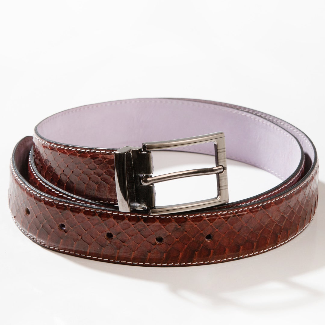 Eastern Counties Leather Faux Snake Skin Leather Belt Tan main image 0