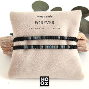 Pulsera de código Morse con cuentas personalizadas con nombre o palabra • Regalo de amistad personalizado • Joyería con mensaje secreto para ella o para él
