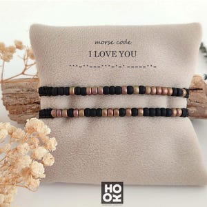 Custom Morse Code Bracelet for Couples and Best Friends, Matching His and Hers Morse Code Bracelets, Anniversary Gift, Birthday Gift