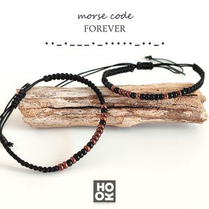 Matching double morse code bracelets for lovers and friends, Personalized morse code bracelet set with secret message, Gift for boyfriend