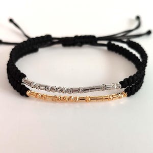 Set med 2 personliga armband med morsekod för par och vänner | Matchande armband för honom och henne | Personliga smycken för relationer