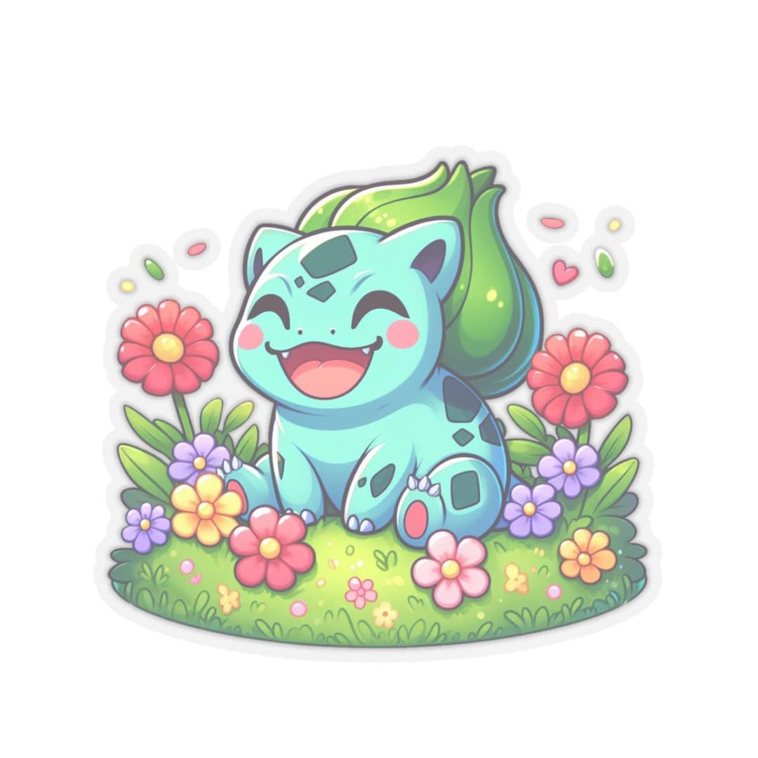 Bulbasaur Flower Sticker - Etsy
