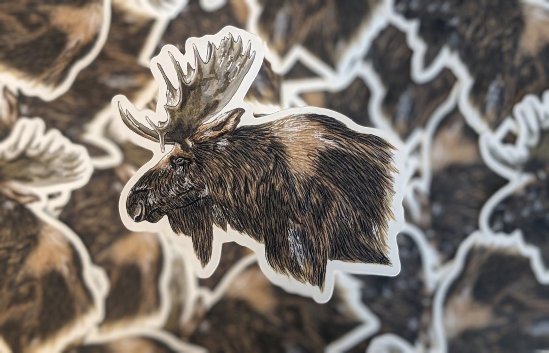 Moose Dye Cut Vinyl Sticker - Bull Moose - Alaskan Moose - Decal - Etsy