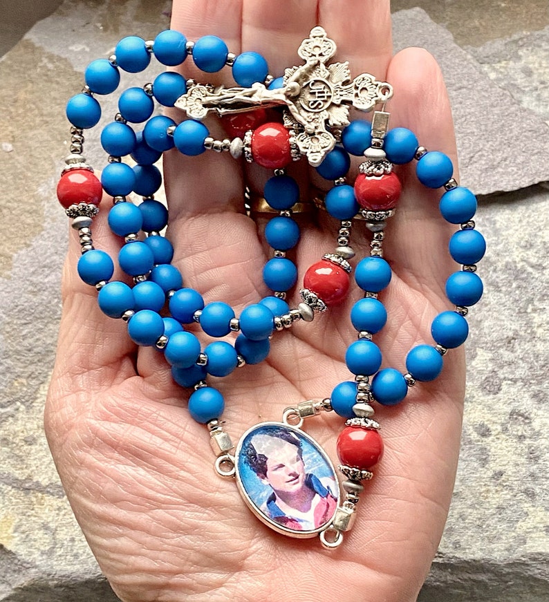 Large rosary Blessed Carlo Acutis, catholic, handmade, rosary for men, confirmation gift, catholic prayer beads, Rosenkranz-Atelier image 5