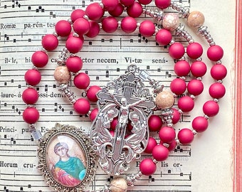 Large Archangel Raphael the Healer rosary, rosary for healing, prayer for the sick, catholic prayer beads, Rosenkranz-Atelier