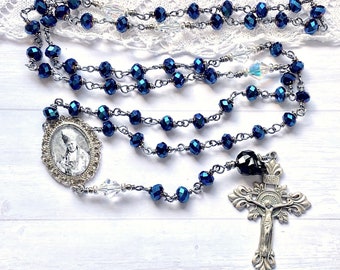 Pope Pius X crystal rosary, catholic rosary beads, sorrowful mysteries, baroque crucifix, Memento Mori, FSSPX, SSPX, Rosenkranz-Atelier