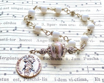 Vintage Undoer of knots medal chaplet, traditional niner chaplet, novena rosary, catholic gift, Our Lady Untier of knots, Rosenkranz-Atelier