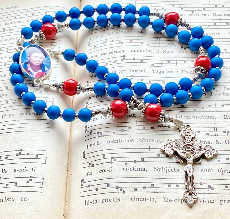Large rosary Blessed Carlo Acutis, catholic, handmade, rosary for men, confirmation gift, catholic prayer beads, Rosenkranz-Atelier image 9