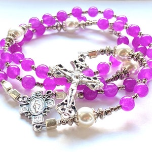 Catholic rosary, miraculous medal, catholic gift, baptism, first communion, confirmation,  gift for her, rosary beads, Rosenkranz-Atelier