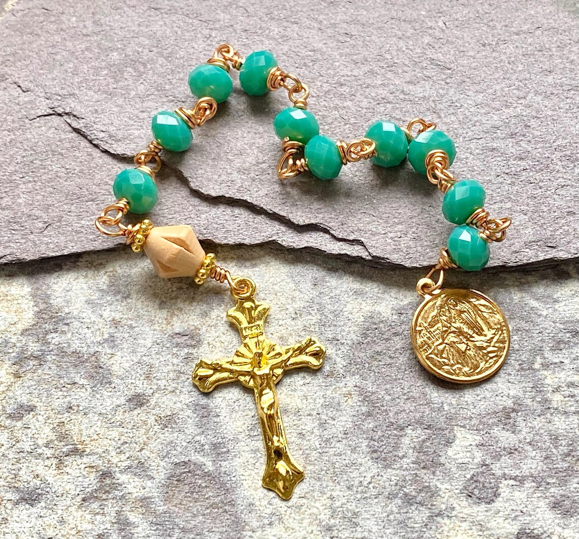 Single Decade Lourdes Rosary Vintage Our Lady of Lourdes Gold - Etsy